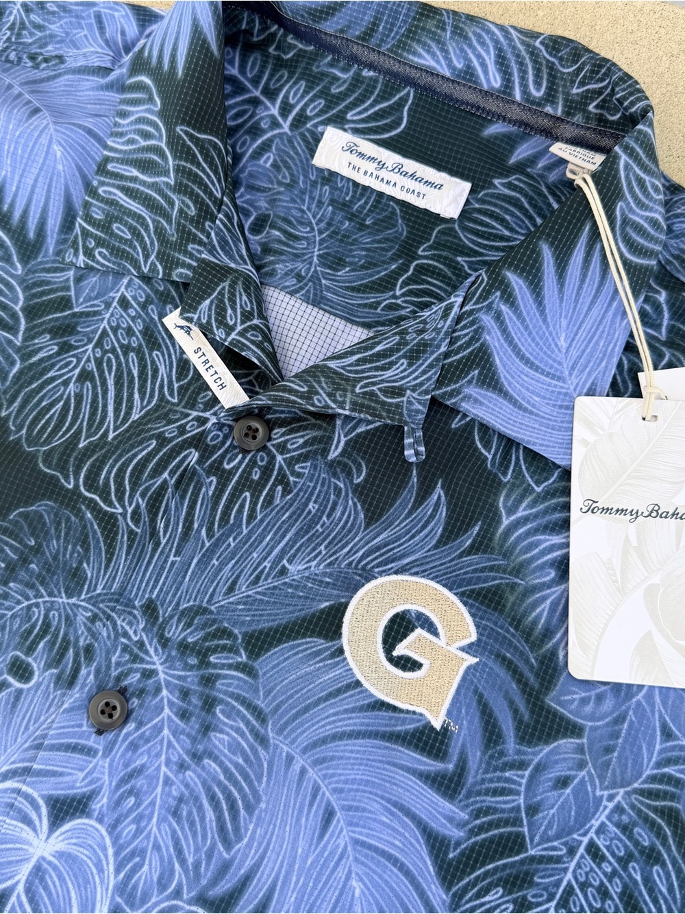 NWT Tommy Bahama Collegiate Georgetown Hoyas Shirt Bahama Coast Islandzone Large